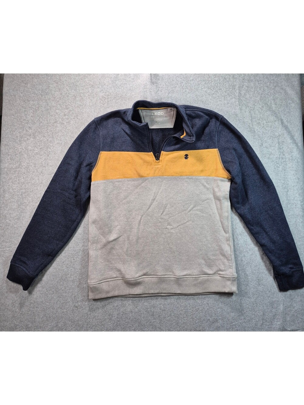 IZOD Advantage Performance Quarter Zip Pullover Small Colorblock Stretch